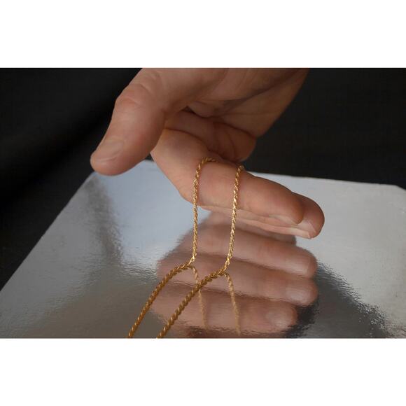 Mens Gold Diamond Cut Rope Chain, Solid 925 Sterling Silver Necklace Italy - Picture 8 of 8